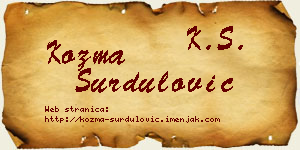 Kozma Surdulović vizit kartica